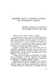 Menéndez Pelayo, auténtico maestro del pensamiento español / Antonio González | Biblioteca Virtual Miguel de Cervantes