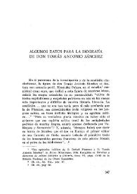 Algunos datos para la biografía de D. Tomás Antonio Sánchez / José Montero Padilla | Biblioteca Virtual Miguel de Cervantes