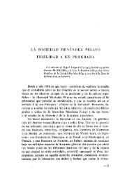 La Sociedad Menéndez Pelayo. Fidelidad a un programa / Ignacio Aguilera | Biblioteca Virtual Miguel de Cervantes