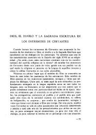 Dios, el diablo y la Sagrada Escritura en los entremeses de Cervantes / Henri Recoules | Biblioteca Virtual Miguel de Cervantes