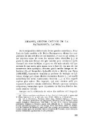 Erasmo, editor crítico de la patrología latina / Adolfo Etchegaray Cruz | Biblioteca Virtual Miguel de Cervantes