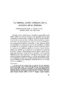 La primera acción literaria de la Academia de la Historia. Observaciones sobre la historia en la primera mitad del siglo XVIII / Jesús M. Ruiz Veintemilla | Biblioteca Virtual Miguel de Cervantes