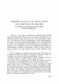 Menéndez Pelayo en el gran debate parlamentario de 1884-1885. El contexto histórico de este acontecimiento / Marta Campomar Fornieles | Biblioteca Virtual Miguel de Cervantes