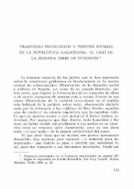 Trasfondo psicológico y fuentes íntimas de la novelística galdosiana: el caso de la segunda serie de "Episodios" / Jacques Beyrie | Biblioteca Virtual Miguel de Cervantes