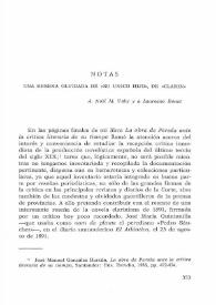 Notas. Una reseña olvidada de "Su único hijo" de "Clarín" / José Manuel González Herrán | Biblioteca Virtual Miguel de Cervantes