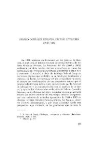 Urbano González Serrano, crítico literario (1900-1903) / Marta Cristina Carbonell | Biblioteca Virtual Miguel de Cervantes