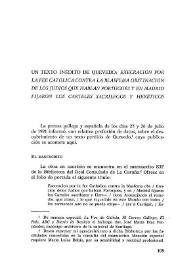 Un texto inédito de Quevedo: "Execración por la fee católica contra la blasfema obstinación de los judíos que hablan portugués y en Madrid fijaron los carteles sacrílegos y heréticos" / Alfonso Rey | Biblioteca Virtual Miguel de Cervantes