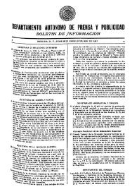 Boletín de Información. Departamento Autónomo de Publicidad y Propaganda [México]. Domingo 10 de octubre de 1937 | Biblioteca Virtual Miguel de Cervantes