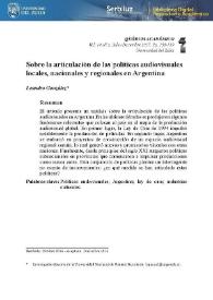 Sobre la articulación de las políticas audiovisuales locales, nacionales y regionales en Argentina / Leandro González | Biblioteca Virtual Miguel de Cervantes