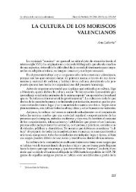 La cultura de los moriscos valencianos / Ana Labarta | Biblioteca Virtual Miguel de Cervantes