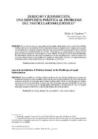 Derecho y jurisdicción. Una respuesta política al problema del particularismo jurídico
 / Pedro A. Caminos | Biblioteca Virtual Miguel de Cervantes