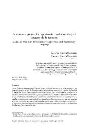 Palabras en guerra. La experiencia revolucionaria y el lenguaje de la reacción / Encarna García Monerris y Carmen García Monerris | Biblioteca Virtual Miguel de Cervantes