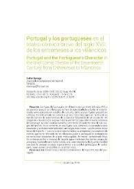 Portugal y los portugueses en el teatro cómico breve del siglo XVII: de los entremeses a los villancicos  / Esther Borrego Gutiérrez | Biblioteca Virtual Miguel de Cervantes