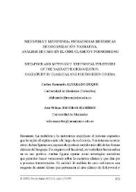 Metáfora y metonimia: estrategias retóricas de organización narrativa. Análisis de caso en el cine clásico y posmoderno / Carlos Fernando Alvarado Duque y José Wilson Escobar Ramírez | Biblioteca Virtual Miguel de Cervantes