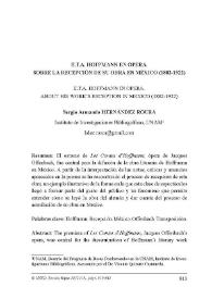 E.T.A. Hoffmann en ópera. Sobre la recepción de su obra en México (1882-1922) / Sergio Armando Hernández Roura | Biblioteca Virtual Miguel de Cervantes