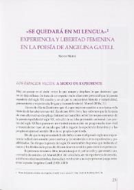 "Se quedará en mi lengua". Experiencia y libertad femenina en la poesía de Angelina Gatell / Nieves Muriel | Biblioteca Virtual Miguel de Cervantes