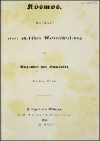 Kosmos. Entwurf einer physischen Weltbeschreibung. Dritter band / von Alexander von Humboldt | Biblioteca Virtual Miguel de Cervantes