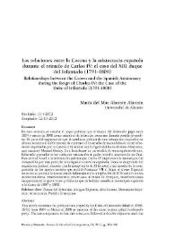 Las relaciones entre la Corona y la aristrocracia española durante el reinado de Carlos IV: el caso de XIII duque del Infantado (1791-1808) / María del Mar Alarcón Alarcón | Biblioteca Virtual Miguel de Cervantes