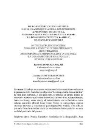 De lo fantástico en la poesía: hacia una semiótica de la desaparición. A propósito de lectura, antropofagia y picnolepsia en el poema "La desaparición de una familia", de Juan Luis Martínez / Ricardo Espinaza Solar y Daniela Contreras Ponce | Biblioteca Virtual Miguel de Cervantes