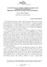 Un inédito de Emilia Pardo Bazán con finalidad solidaria. Breves notas de sociología literaria / Marisa Sotelo Vázquez | Biblioteca Virtual Miguel de Cervantes