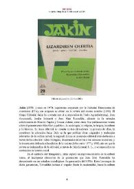 Jakin [editorial] (1970 -  ) [Semblanza]
 / Lourdes Otaegi Imaz

 | Biblioteca Virtual Miguel de Cervantes