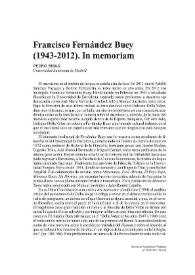 Francisco Fernández Buey (1943-2012). In memoriam / Pedro Ribas | Biblioteca Virtual Miguel de Cervantes