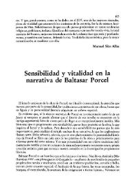 Sensibilidad y vitalidad en la narrativa de Baltasar Porcel / María José Caldentey | Biblioteca Virtual Miguel de Cervantes