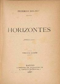 Horizontes : poesías / Federico Balart | Biblioteca Virtual Miguel de Cervantes