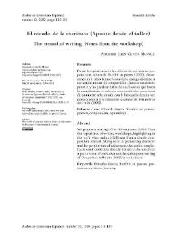 El recado de la escritura (Apunte desde el taller) / Antonio Luis Ginés | Biblioteca Virtual Miguel de Cervantes