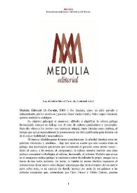 Medulia Editorial (A Coruña, 2015-  ) [Semblanza]  / Teresa Seara | Biblioteca Virtual Miguel de Cervantes