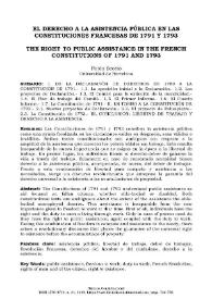 El derecho a la asistencia pública en las Constituciones francesas de 1791 y 1793  / Pablo Scotto | Biblioteca Virtual Miguel de Cervantes