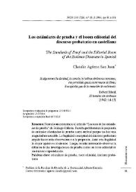 Los estándares de prueba y el boom editorial del discurso probatorio en castellano / Claudio Agüero San Juan | Biblioteca Virtual Miguel de Cervantes