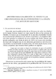 Apuntes para una edición: El texto y las circunstancias de "El entremetido y la dueña
 y el soplón" de Quevedo / Miguel Marañón Ripoll | Biblioteca Virtual Miguel de Cervantes