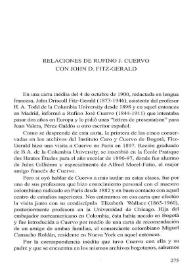 Relaciones de Rufino J. Cuervo con John D. Fitz-Gerald / Gunther Shutz | Biblioteca Virtual Miguel de Cervantes