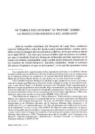 Ni "caballero sentado" ni "pastor": sobre la traducción española del "Morgante" / Cristina Barbolani | Biblioteca Virtual Miguel de Cervantes