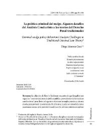 La política criminal del "nudge". Algunos desafíos del Análisis Conductista a las teorías del Derecho Penal tradicionales / Diego Moreno Cruz  | Biblioteca Virtual Miguel de Cervantes