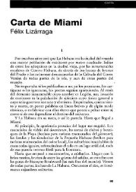 Carta de Miami / Félix Lizárraga | Biblioteca Virtual Miguel de Cervantes