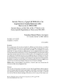 Antonio Maura y el papel del II Reich en las negociaciones hispano-francesas sobre Marruecos de 1903-1904 / Francisco Manuel  Pastor Garrigues | Biblioteca Virtual Miguel de Cervantes