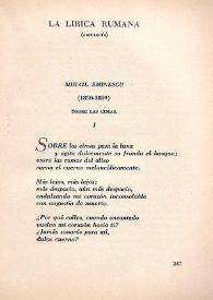 La lírica rumana (Antología) [Fragmento: Mihail Eminescu]  / Mihai Eminescu ; traducción de Vicente Aparicio | Biblioteca Virtual Miguel de Cervantes