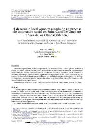 El desarrollo local como resultado de un proceso de innovación social en Saint-Camille (Quebec) y Aras de los Olmos (Valencia) / Juan-Luis Klein ; María-Dolores Pitarch-Garrido ; Ana Sales Ten ; Joaquín Martín Cubas | Biblioteca Virtual Miguel de Cervantes