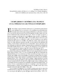 Ejemplaridad y retórica del silencio en el prólogo de las "Novelas Ejemplares" / José Manuel Martín Morán | Biblioteca Virtual Miguel de Cervantes