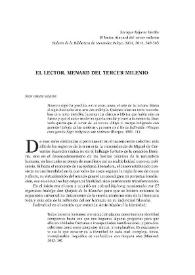 El lector. Menard del tercer milenio / Enrique Mijares Verdín | Biblioteca Virtual Miguel de Cervantes