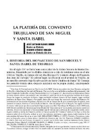 La Platería del convento trujillano de San Miguel y Santa Isabel / José Antonio Ramos Rubio y Vicente Méndez Hernán | Biblioteca Virtual Miguel de Cervantes