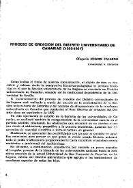 Proceso de creación del Distrito Universitario de Canarias (1922-1927) / Olegario Negrín Fajardo | Biblioteca Virtual Miguel de Cervantes