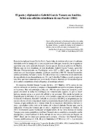 El poeta y diplomático Gabriel García Tassara en América. Sobre una edición colombiana de sus "Poesías" (1861) / Marta Palenque | Biblioteca Virtual Miguel de Cervantes