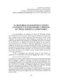 El Memorial de Paravicino contra Calderón y el Parecer del Cardenal de Trejo: edición y comentario / Isabel Hernando Morata | Biblioteca Virtual Miguel de Cervantes