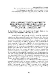 Tres aportaciones señeras sobre el primer traductor de García Lorca al alemán, la gran novela póstuma de Bolaño y la Guerra del Rif / José Manuel López de Abiada | Biblioteca Virtual Miguel de Cervantes