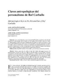 Claves antropológicas del personalismo de Rof Carballo / Juan José Muñoz García y José Ángel García Cuadrado | Biblioteca Virtual Miguel de Cervantes