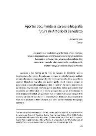 Aportes documentales para una biografía futura de Antonio Di Benedetto / Jaime Correas    | Biblioteca Virtual Miguel de Cervantes