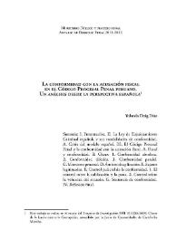 La conformidad con la acusación fiscal en el Código Procesal Penal peruano. Un análisis desde la perspectiva española / Yolanda Doig Díaz | Biblioteca Virtual Miguel de Cervantes